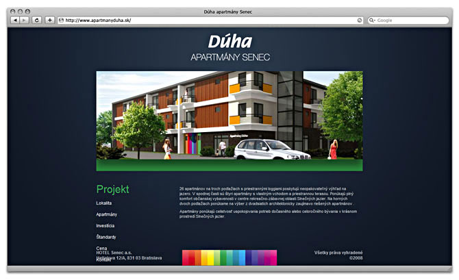 web design home page -Apartmány Dúha
