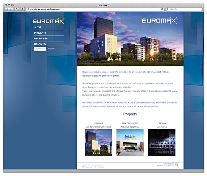 web design Euromax Slovakia