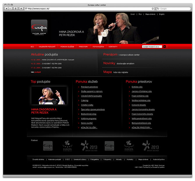 web design - europa cultur center - homepage