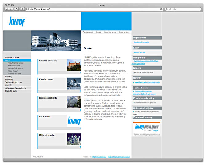 web design -Knauf -Stavebný materiál