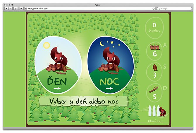 web dizajn stránky rajec - aplikácie - hra