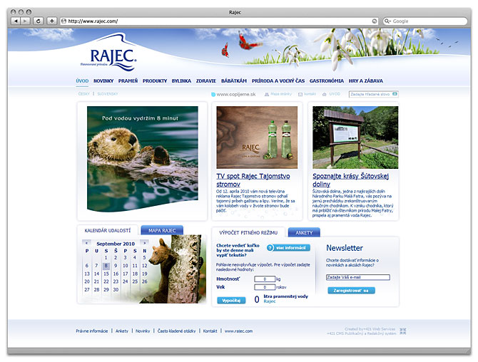 website design - Rajec - home page