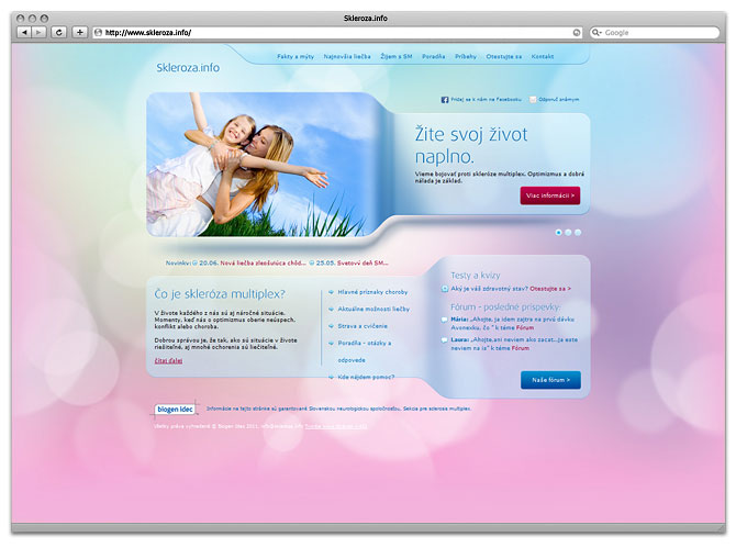 homepage web design skleroza.info